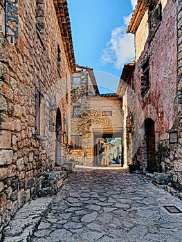 The old street in the old village. Siurana, Catalonia