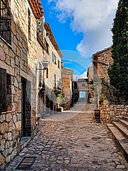 The old street in the old village. Siurana, Catalonia