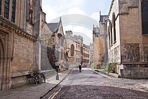 Old street in Oxford, England, UK