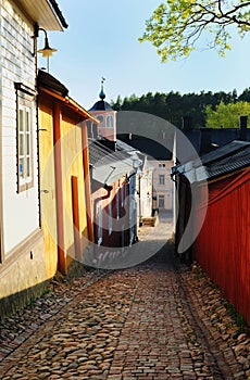 Old street in Porvoo, Finland