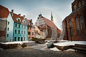 Old street in Riga, Latvia