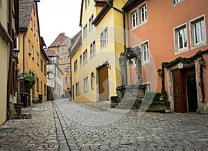 Old street in Rothenburg ob der Tauber