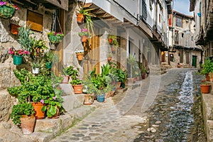 Old street of San Martin de Trevejo, Caceres, Extremadura. photo