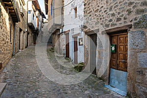 Old street of San Martin de Trevejo, Caceres, Extremadura, Spain photo