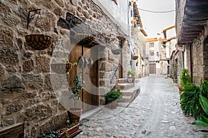 Old street of San Martin de Trevejo, Caceres, Extremadura, Spain photo