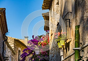 Old street in Sant Marti Empuries village, Costa Brava.Catalonia.Spain