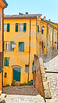 Old street in Santarcangelo di Romagna town