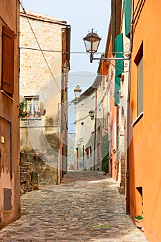 Old street in Santarcangelo di Romagna photo