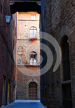 Old street in Siena photo