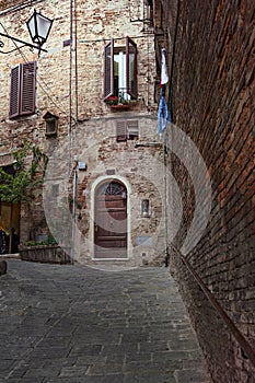 Old street in Siena, Italy