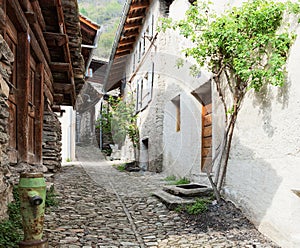 Old street in Soglio.