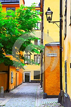 Old street in Stockholm photo