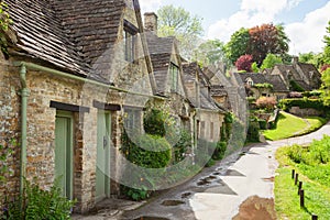 Old street with traditional cottages