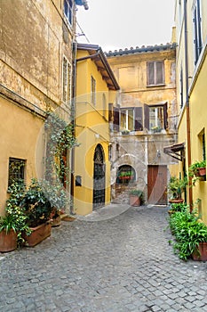 Old street in Trastevere. Rome. Italy