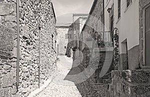 Old street in the village of Linhares, Portugal