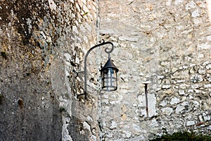 Old streetlight in the medieval village of Eze, France