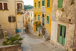 The old streets of the ancient town of Labin, Croatia.