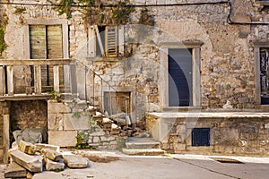 The old streets of the ancient town of Labin, Croatia.