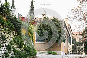 Old streets near the Acropolis of Athens