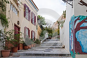 Old streets near the Acropolis of Athens