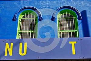 Old Style Blue Building Facade, Sydney, Australia