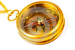 Old style brass compass