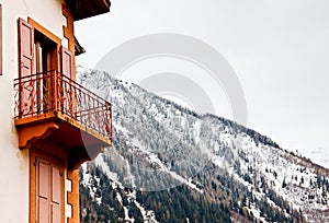 Old style building balcony