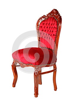 Old-style chair red velvet