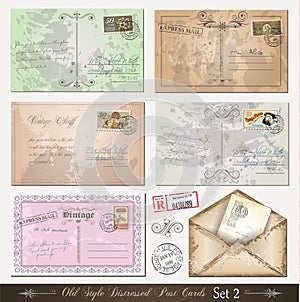 Old style distressed postcards (set 2)