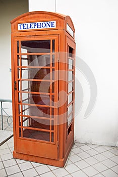 Old style english telephone booth