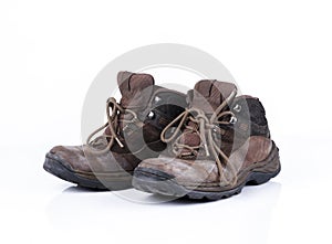 Old style hiking or adventure shoe isolated