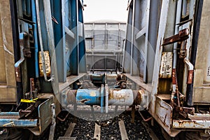 Old Style Hook Railway Coupling and Buffers for Linking Wagons photo