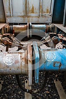 Old Style Hook Railway Coupling and Buffers for Linking Wagons photo