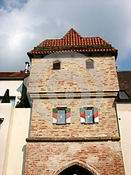 Old-style house under a cloudy sky in Germany