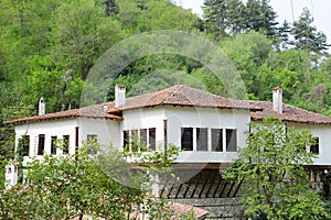 Old style houses and view from Melnik