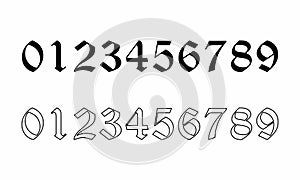 Old style numbers set