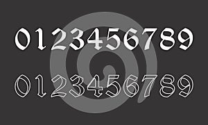 Old style numbers set