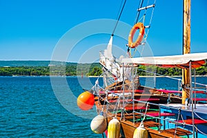 Old style ship on the island of Krk, Adriatic coast, Croatia