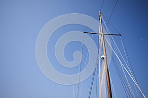 Old style ship`s mast