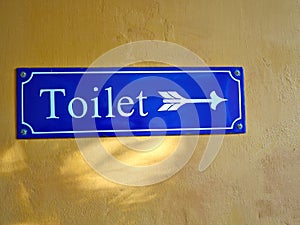 Old style sign of WC toilet