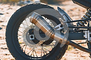 Old style spoked motorcycle wheel