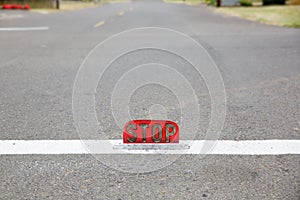 Old style street level stop sign