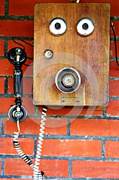The old style telephone  in Jiufen , Taiwan