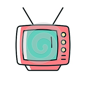 Old-style television RGB color icon