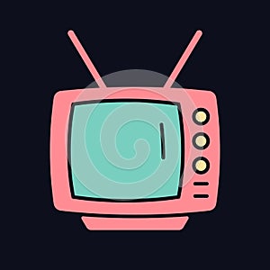 Old-style television RGB color icon for dark theme