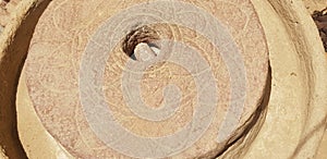 Old style traditional grinding stone