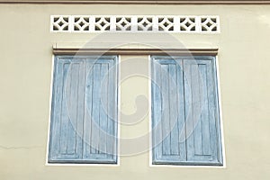 Old style of vintage white painted on wood window.