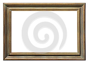 Old style vintage wooden frame isolated on a white background