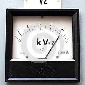 Old style voltmeter gauge photo