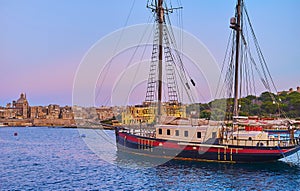 The old-style wooden galleon, Valletta, Malta